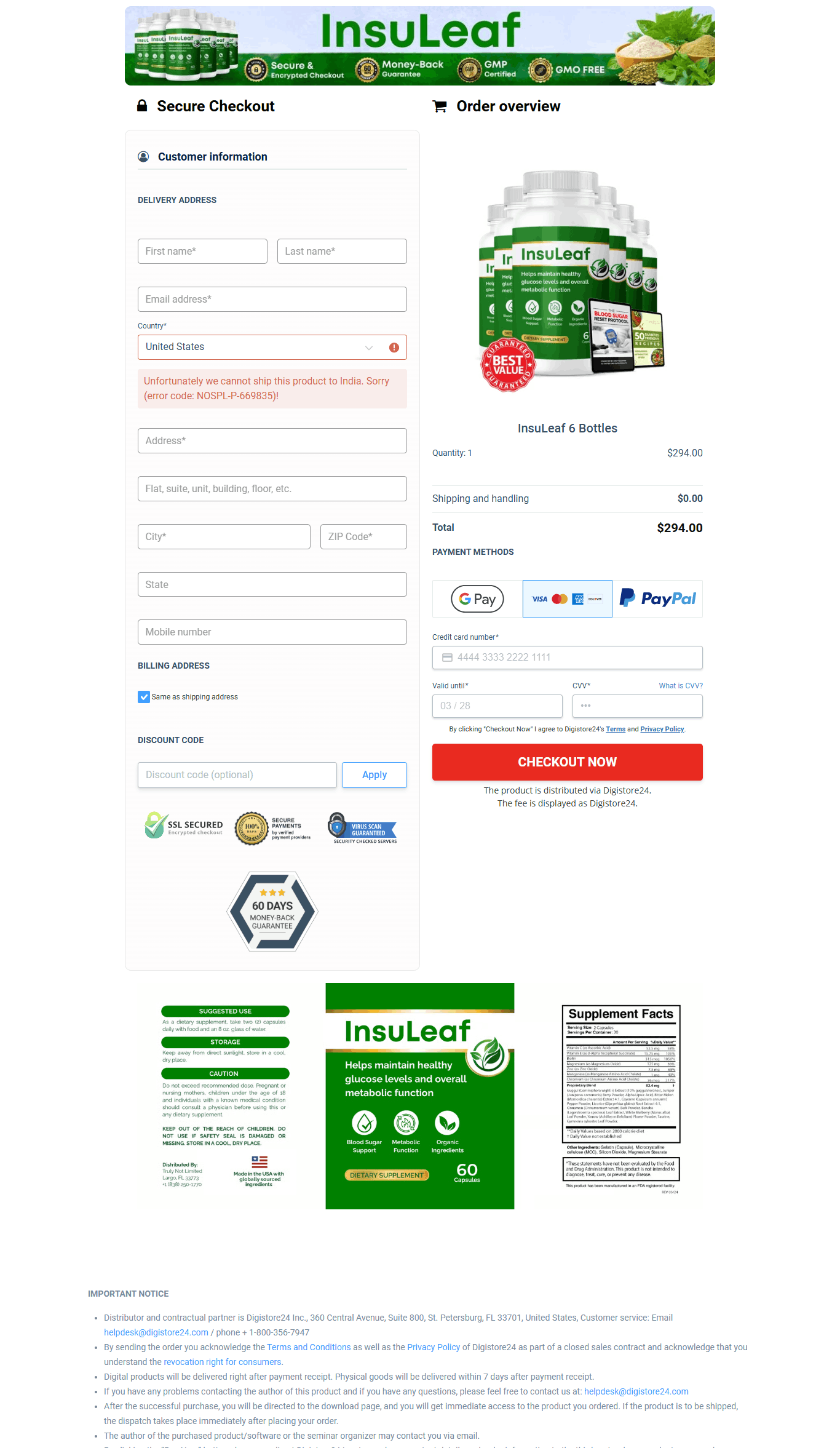 InsuLeaf Buy Order